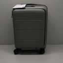 COOLIFE Luggage Suitcase Piece Carry On ABS+PC Spinner Trolley with pocket Compartmnet(Titanium gray, 20in(carry on))