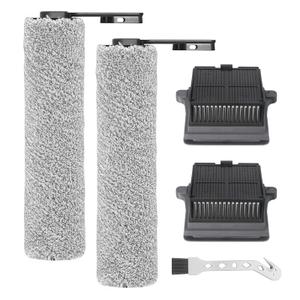 Accessory Set for Tineco iFLOOR 5 Breeze Complete Wet/Dry All-in-One Vacuum Cleaner Replacement Parts, 2 Brush Rollers + 2 Filters + 1 Cleaning Brush