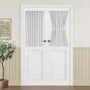 Vatge White French Door Curtains for Front Door and Small Windows on Glass Door, 1 Panel, W25 x L40, Greyish White