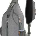 WATERFLY Crossbody Sling Backpack Sling Bag Travel Hiking Chest Bags Daypack (Dark gray)
