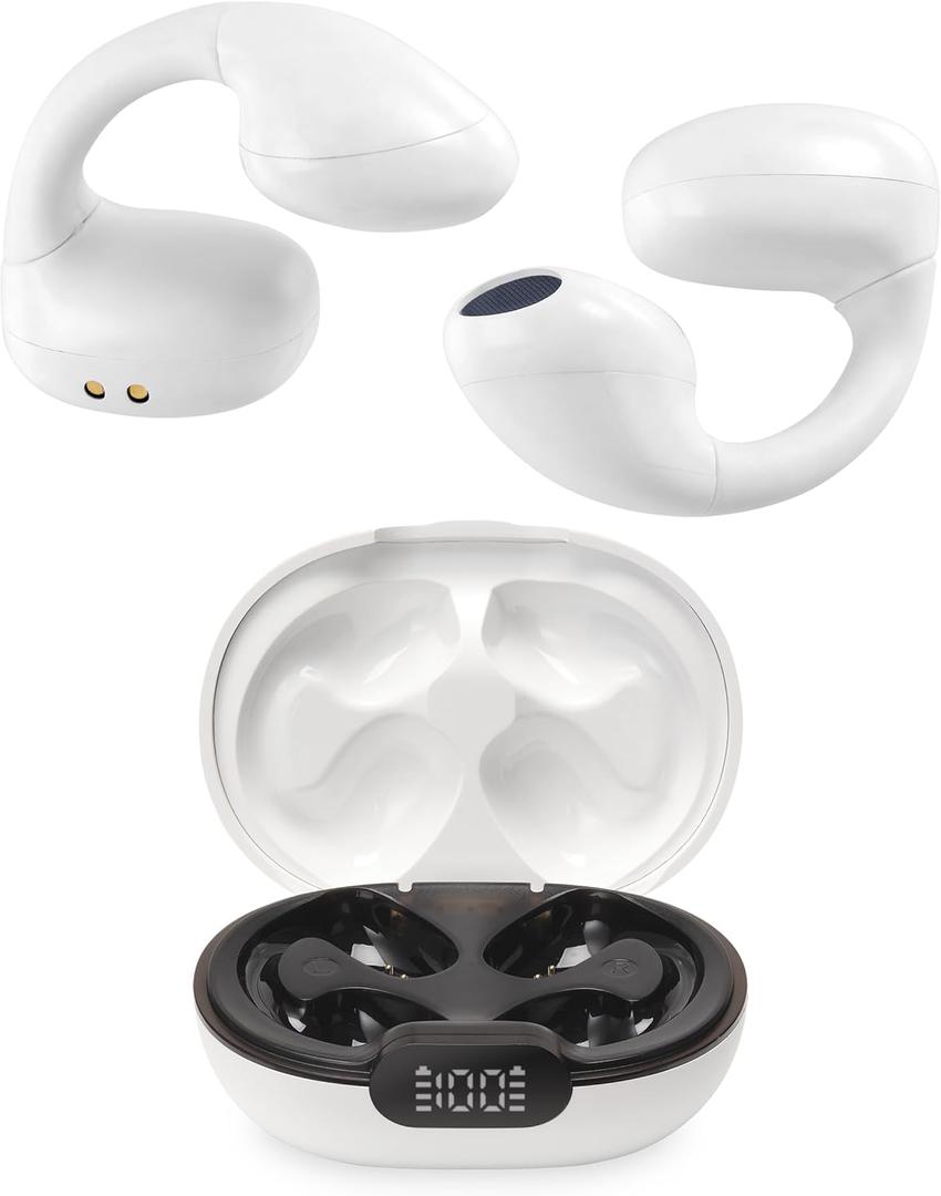 iLive Electronics Clear Truly Wireless Open Ear Clip Earbuds, White