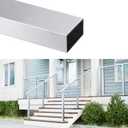 6'6" Cable Railing Handrail Brushed Flat Rectangular Handrail T304 Stainless Steel Metal Cable Railing System for Indoor Outdoor Deck Stair 1 Pack Top Rail SH01