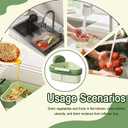 Suction Cup Sink Corner Rack, Suction Cup Sink Corner Rack Strainer, Triangle Storage Rack with Drain Hole, Corner Sink Trash Catcher for Food Waste (Green)