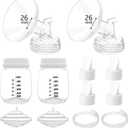 26mm Pump Parts Compatible with Spectra S1/S2/9 Plus,Spectra Replacement Pump Parts,Full Set Replace Include 26mm Flange, Duckbill Valve, Backflow Protector, Tubing and Bottle