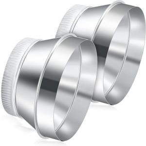 2 Pcs 10 Inch to 8 Inch Duct Reducer Increaser Galvanized Steel Air Duct Adapter Round Crimped Pipe Connector Fitting Coupling for HVAC Ventilation Systems