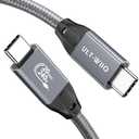 ULT-WIIQ 1FT Nylon Braided USB C to USB C 3.2 Gen2x2 Video Cable for Monitor, 4K@144Hz 60Hz Display Cable, 20Gbps Data Transfer, 240W PD 3.1 High Speed Fast Charging