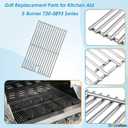 Replacement Kit for Kitchen Aid 720-0893 720-0893A 720-0893D 720-0893G, 7MM Stainless Steel Cooking Grates, Burners and Heat Plates for Kitchenaid Grill Replacement Parts 5-Burner Gas Grill