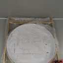 HollyHOME 2-Tier Round Gold Side Table, Outdoor Small Folding Accent Stand with Removable Tray, Anti-Rust Metal Asional Table for Balcony Patio Living Room, Nightstand for Bedroom(Gold&White)