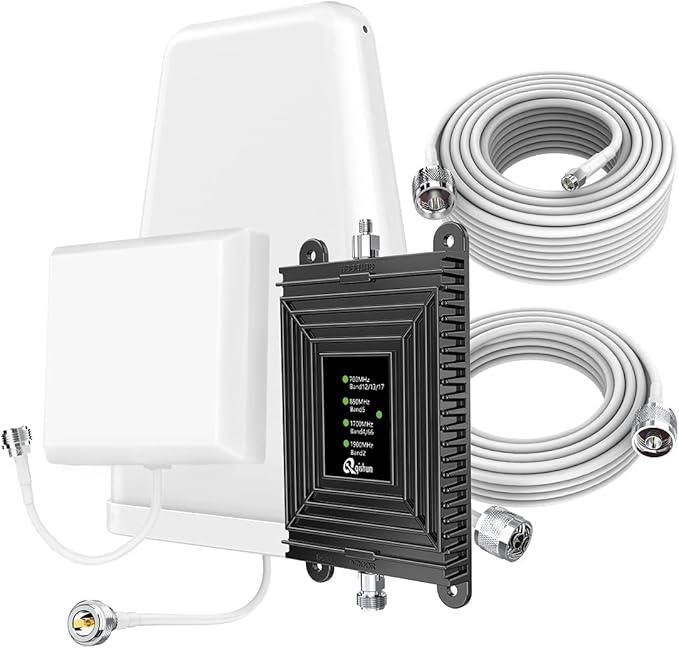 Home Cell Phone Signal Booster ATT Verizon 5G Phone Signal Booster Compatible with All US Carriers Band 2,4,5,12,13,17,25,66 Cell Signal Booster Boosts 5G 4G LTE Up to 4,000sq.ft FCC Approved