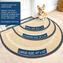 OLANLY Half Circle Door Mat Indoor Outdoor Entrance Welcome, Waterproof All-Season, All-Weather Doormat, Sturdy Natural Rubber, Low Profile, Easy Clean Patio Porch Entryway Mat, 29.5x17, Beige