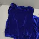 Melliflo Velvet Dress for Women Casual Crewneck Shirt Dresses Elegant Cocktail Long Sleeve Maxi Dress with Pocket (Blue, S)