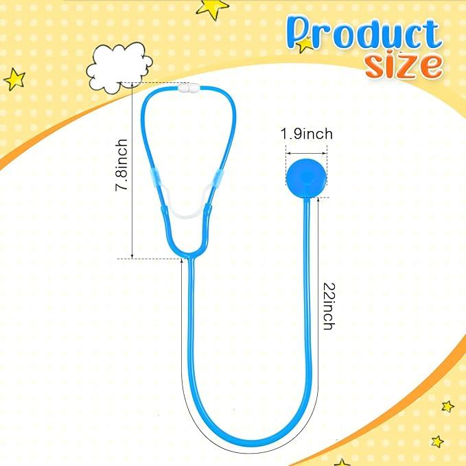 20 Pcs Kids Stethoscope Toy Real Working Plastic Stethoscope for Kids Role Play Girls Boys Doctor Nurse Accessories Costume School Career Day Cosplay, Blue