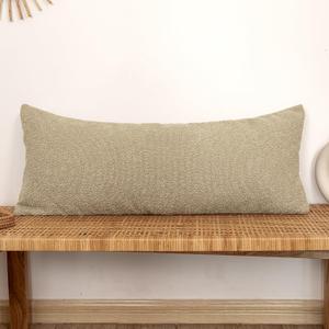 14x36 inch Boucle Lumbar Pillow Cover, Camel Woven Texture Neutral Long Pillow Cover Breathable Cushion Case for Couch Sofa Bed Living Room Home Decor (Cover Only)