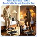 Bed Step Stool with Handle for Adults Elderly, Metal 2 Step Stool, 800 lbs