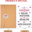 5 x Funny Retirement Card for Women, Coworker Farewell Gift, 'I'm Outta Here' Quote (A Wise Woman- 01)