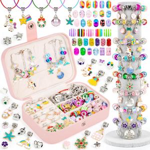 Sofier Charm Bracelet Making Kit for Girls Jewelry Box Jewelry Making Kit Gifts for Girls 4-12 DIY Craft Toys Birthday Christmas