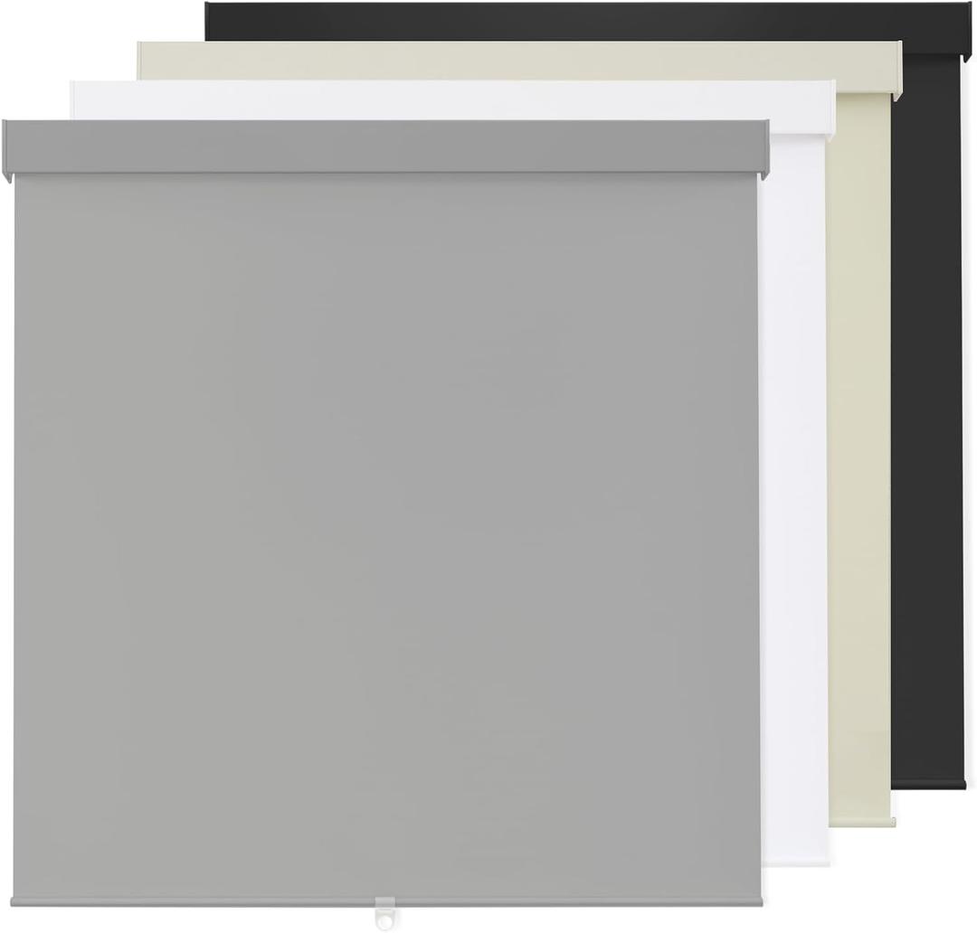 100% Blackout Roller Shades Cordless Blinds for Indoor Windows,Free-Stop Window Shades Pull Down,Thermal Insulated Fabric UV Protection,Blackout Window Guard Blinds for Home,Office,Grey,35" W x 72" H