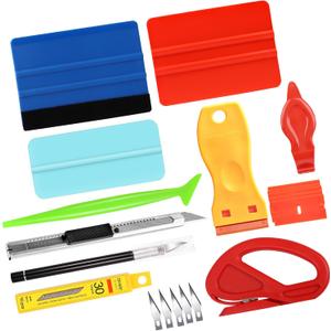 AHIJOY Vehicle Vinyl Wrap Tool Kit Car Wrap Kit Include Vinyl Squeegee, Film Cutter,Utility Knife Wrap Tools for Car Wrapping Window Film Application PPF Installation & Wallpaper Smoothing