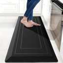 UKISS 9/10"" Extra Thick Cushioned Anti Fatigue Kitchen Mat, Waterproof High Density Foam Standing Desk Mat, Non-Slip Ergonomic Comfort Mat for Kitchen, Office,Workstation Black (Black, 20" X 48")