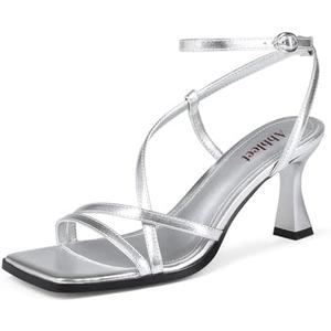 Abbleet Kitten Heels for Women - Square Open Toe Strappy Heeled Sandals with Ankle Strap - Wedding Dress Heels 8.5 Abbleet Kitten Heels for Women - Square Open Toe Strappy Heeled Sandals with Ankle Strap - Wedding Dress Heels 8.5