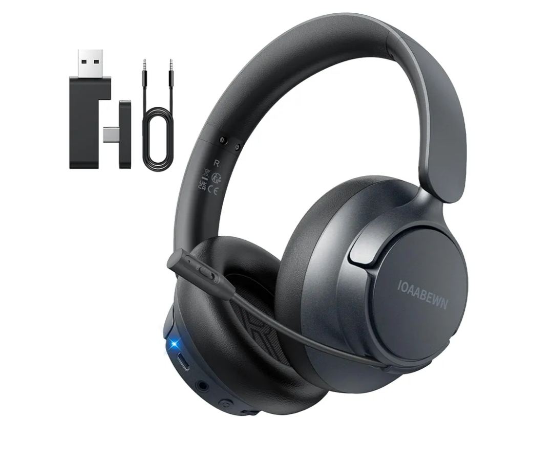 Wireless Gaming Headsets for PS5 PS4 PC, 55 Hr Battery Bluetooth 5.3 Gaming Headphones with Microphone, 2.4GHz USB Gamer Headset Wireless for PS5, Switch, PC, Black