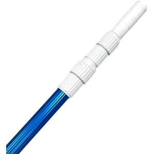 Durable 4-12 Ft Telescopic Pool Pole for Pool Cleaning, Anodized Aluminum Extendable Handle with Quick-Lock Mechanism for Pool Skimmer, Brush & Vacuum Head