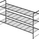 3 Tier Shoe Rack for Closet, 46.5 Inch Extra Long Shoe Storage Organizer for Shelves, Heavy Duty Metal, Easy Assembly, Black
