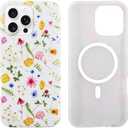 J.west Case for iPhone 16 Pro Max 6.9 inch | Compatible with MagSafe,Shockproof Protective iPhone 16Pro Max Phone Case for Women Floral Botanica Wildflowers