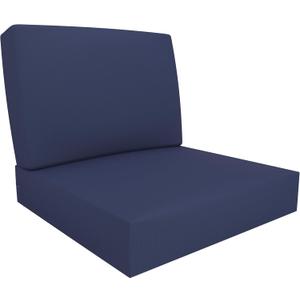 Covers & All Outdoor Deep Seat Cushion for Patio Furniture, 28.5 x 28.5 x 5 Inch High-Density Foam Patio Chair Cushion with Water-Repellent & UV-Resistant, Tear-Resistant Seat & Back Cushion Set of 1 (Navy Blue)