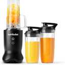 nutribullet Ultra Personal Blender, 1200W, for Smoothies Shakes & Protein - Quietest Single-Serve Blender with Titanium Coated Blades, 3 BPA-Free Cups (32oz + 24oz), To-Go Lids, Dishwasher Safe