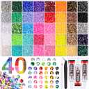 40000Pcs 40 Colors Jelly Rhinestones for Bedazzling, 3mm Multicolor Resin Flatback Gems for Diamond Art, Bedazzler Kit with 3Pcs 10ml B7000 Jewelry Glue for Crafting Book Shoes Nail Art (Ultra Large Pack + 3Pcs Glue)