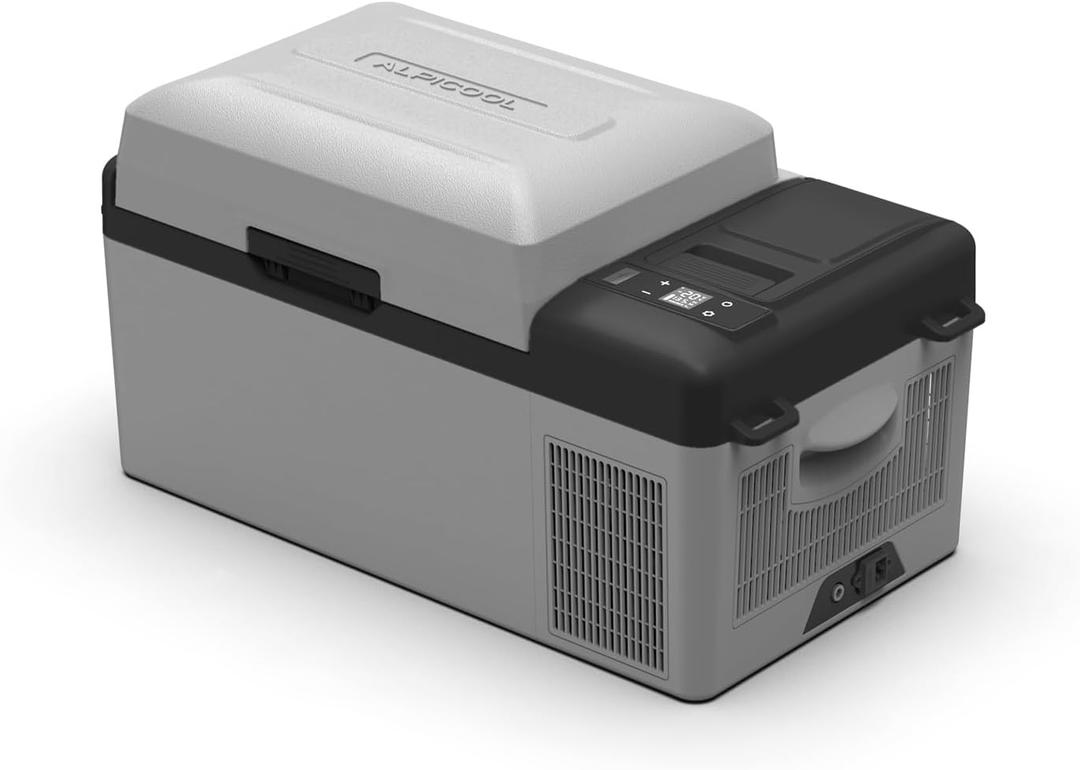 Alpicool Y19E Portable Fridge 12 Volt Car Refrigerator 21Quart Freezer for Fishing, Camping, RV, Truck, Boat-12/24V DC(Grey&Black) (21qt)