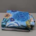 Area Rug 4x6 Rug Washable Boho Rugs Non Slip Low Pile Floral Small Carpet for Bedroom, Bedside, Kids Room, Office, Dining Room(4 x 6, Blue Garden)