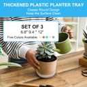 PATIKIL Plant Saucer Tray, 3 Pack 7/9/12 Inch Plastic Round Plant Saucer Flower Planter Drip Tray for Indoors Outdoors Patio Balcony, Beige