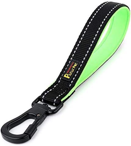 PLUTUS PET 10 Inch Short Dog Leash for Large Dogs with Locking Carabiner Clip & Padded Handle（10”, Black）