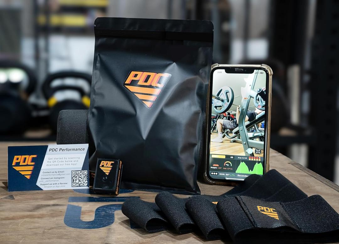 PDC Performance Training Kit  App Access, Bluetooth Tracking Device and Bands, Performance Metrics and Depth Checker for Powerlifting