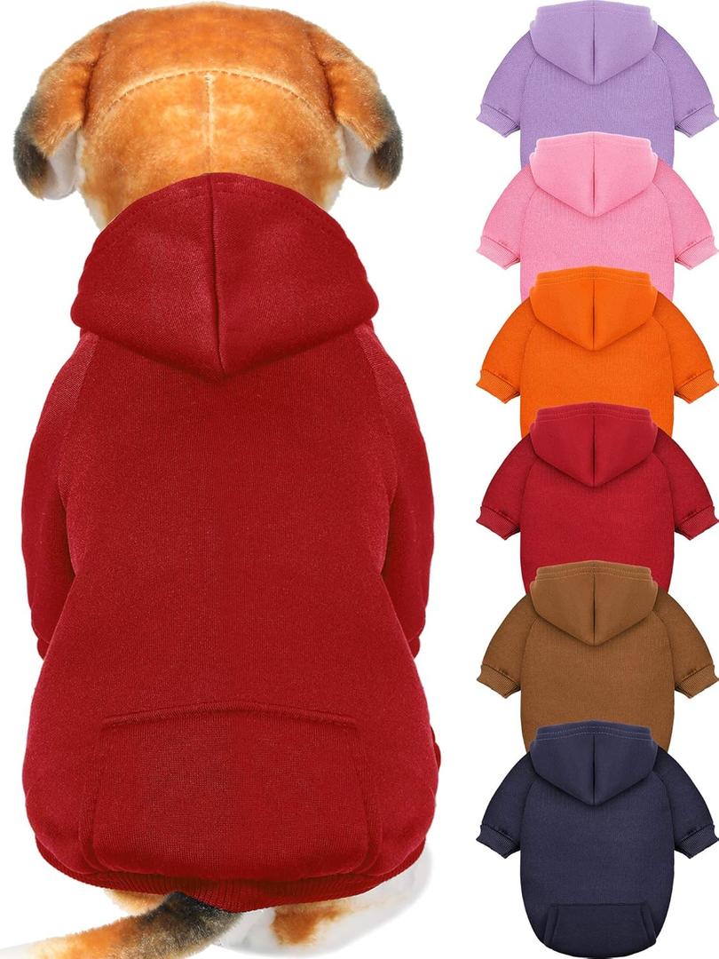 Pieces Dog Hoodie Dog Clothes Sweaters with Hat, Pet Winter Clothes Warm Hoodies Coat Sweater for Small Dogs Chihuahua(S)