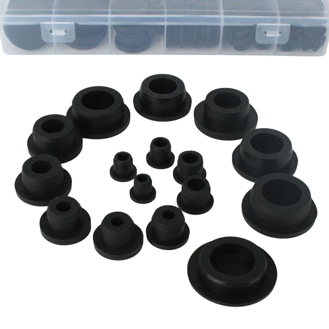 ANXUYIXIN50PCS 12 Size T-Shaped Hollow Round Hole Rubber Plug, Suitable for Silicone Plugs in Home and Office Furniture, Indoor and Outdoor Equipment, Public Places, Factories and Other Fields(1250)