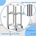Shimeyao 14" x 14" x 31" Rice Warmer Stand Stainless Steel Rice Warmer Stand with 2 Shelves and 4 Casters Cooking Equipment Storage for Kitchen Restaurant