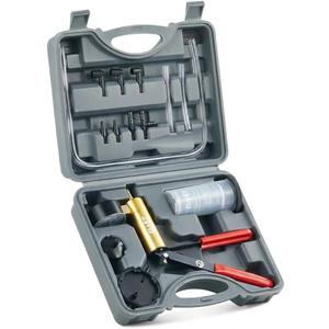 Orion Motor Tech Brake Bleeder Kit with Hand Vacuum Pump and Adapters, Brake Bleeding Kit for Brake Fluid Power Steering Fluid More, Vacuum Brake Bleeder Pump with Pressure Gauge (Gray)