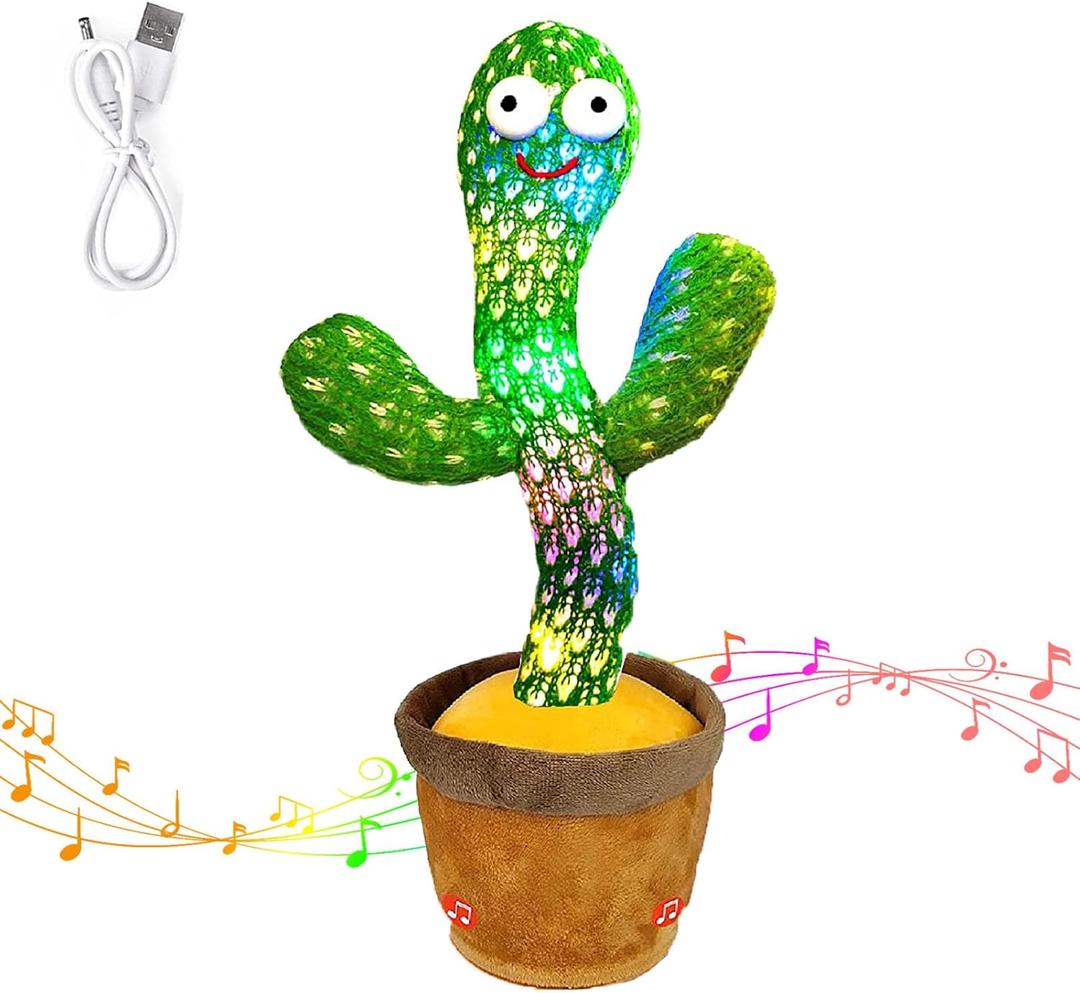 Dancing Talking Cactus Toy, Repeats What You Say Mimicking Recording Cactus Toy, Singing 120 Songs Toddler Toys Gifts Birthday Toys for Kids (Original)