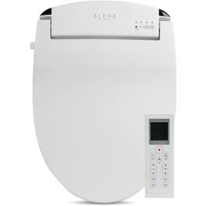 ALPHA BIDET JX2 Elongated Bidet Toilet Seat, White, Endless Warm Water, *NEW* Bowl Mist, LED Light, Quiet Operation, Wireless Remote, Stainless Steel Nozzle, Sittable Lid