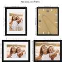 Hongkee 11x14 Picture Frame with Real Glass - 8x10 Wooden Frame with Mat, Horizontal and Vertical Display for Wall or Tabletop (Black, 1 Pack)
