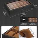 Uten Solid Wood Watch Box, 12 Slot Watch Case with Soft Pillow, Watch Display Case with Glass Lid, Watch Holder Organizer, Watch and Jewelry Storage, Gift Ideas