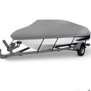 HAHASOLE Heavy Duty 1200D PU Waterproof Boat Cover, 23'- 24' Trailerable Marine Grade Polyester Canvas, Fits 23-24ft V-Hull, Tri-Hull, Fishing Boat, Runabout, Pro-Style Bass Boat with Tightening Strap