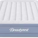 Beautyrest Hi-Loft Queen Size Air Mattress with Vertical Beam Construction, Edge Support, External Pump and Puncture Resistant Vinyl for Guests and Camping