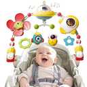 Musical Baby Stroller Arch, Travel Car Seat Toys, Baby Play Arch Crib Accessory, Mobile for Bassinet, Pram Activity Arch Bar for Babies Infants