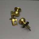 Brushed Gold Flat Ball Door Knob Without Key and Lock, Non-Locking Passage Round Design Doorknob for Hallway/Closet, Satin Brass Finish (1 Pack)