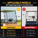 Premium Club Car Windshield, Golf Cart Windshield for Club Car DS 1982-2000.5, Foldable Design with Heavy-Duty Hinge, 5MM Thick PC, Anti-UV & Impact Resistant, Rattle-free, Easy Install