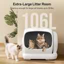 UBPET Automatic Litter Box, 106L Extra Large Self-Cleaning Cat Litter Box for Multiple Cats, Smart App Control, Odor-Control System, Anti-Pinch Safety Design, Includes Waste Bags and Deodorizer Blocks